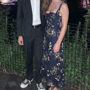 Reformation Nikita Navy Floral Midi Dress